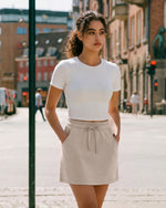 G4Free - G4Free Smoofit 16" Modal Soft A Line Sweat Skirt Elastic Drawstring with Pockets -GF26S966A001A-S