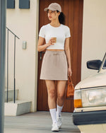 G4Free - G4Free Smoofit 16" Modal Soft A Line Sweat Skirt Elastic Drawstring with Pockets -GF26S966A001A-S