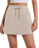 G4Free - G4Free Smoofit 16" Modal Soft A Line Sweat Skirt Elastic Drawstring with Pockets -GF26S966A001A-S