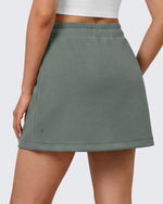 G4Free - G4Free Smoofit 16" Modal Soft A Line Sweat Skirt Elastic Drawstring with Pockets -GF26S966A001A-S