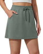 G4Free - G4Free Smoofit 16" Modal Soft A Line Sweat Skirt Elastic Drawstring with Pockets -GF26S966A001A-S