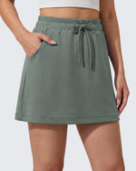 G4Free - G4Free Smoofit 16" Modal Soft A Line Sweat Skirt Elastic Drawstring with Pockets -GF26S966A001A-S