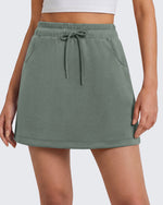 G4Free - G4Free Smoofit 16" Modal Soft A Line Sweat Skirt Elastic Drawstring with Pockets -GF26S966A001A-S