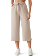 G4Free - G4Free Smoofit Drawstring Wide Leg Capri Pants with Pockets -GF26J907A001A-S