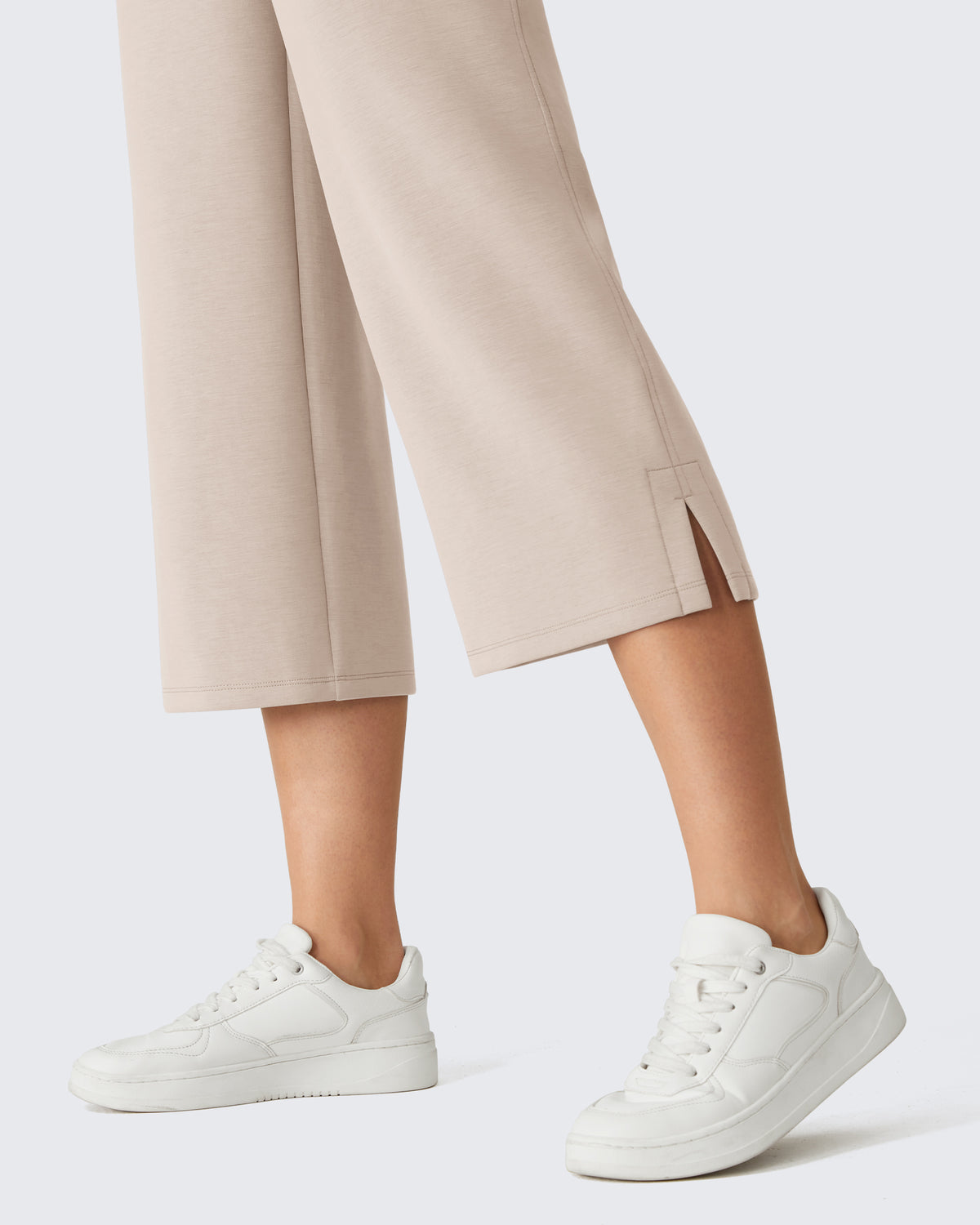 G4Free - G4Free Smoofit Drawstring Wide Leg Capri Pants with Pockets -GF26J907A001A-S