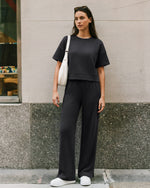 G4Free - G4Free Smoofit Modal Soft Sweatpants Ribbed Waist Side Slit with Pockets -GF26J1018A001A-S