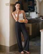 G4Free - G4Free Smoofit Modal Soft Sweatpants Ribbed Waist Side Slit with Pockets -GF26J1018A001A-S