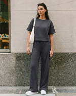 G4Free - G4Free Smoofit Modal Soft Sweatpants Ribbed Waist Side Slit with Pockets -GF26J1018A001A-S