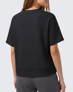 G4Free - G4Free Soft Waffle Knit Crewneck Tee Breathable Loose Fit -GF26K1003A001A-S