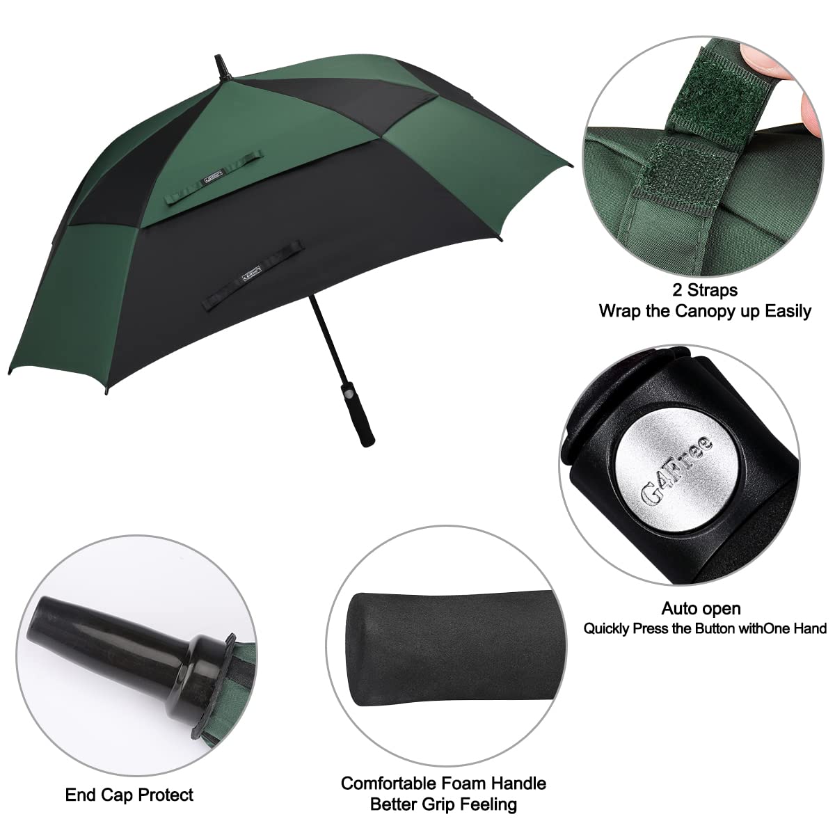 G4Free - G4Free Square Windproof Auto Open Stick Umbrella -D02V590A