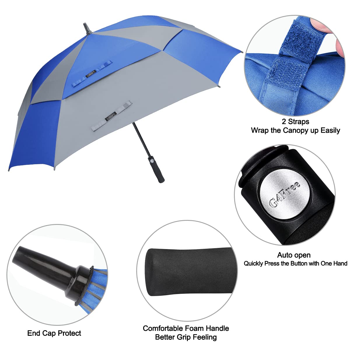 G4Free - G4Free Square Windproof Auto Open Stick Umbrella -D02V590A