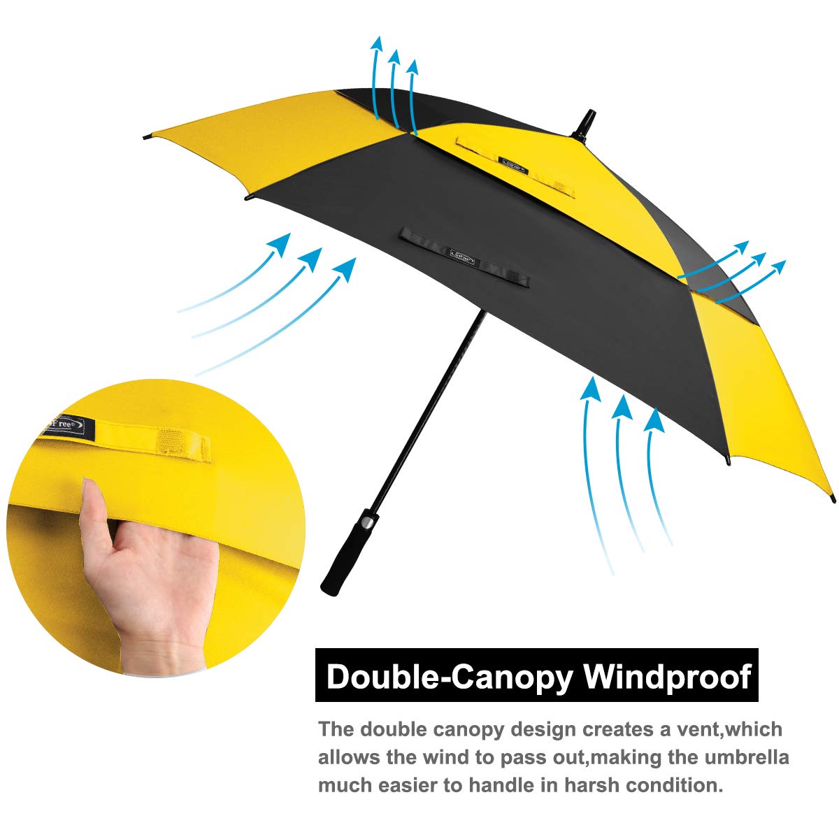 G4Free - G4Free Square Windproof Auto Open Stick Umbrella -D02V590A