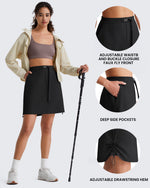 G4Free - G4Free Strowen 18" Hiking Cargo Skirt Elastic Waist 2 Pockets Quick Dry -GF26S953A001A-S