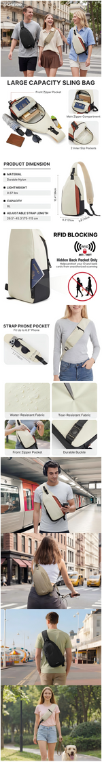 G4Free - G4Free Stylish RFID Anti-Theft Chest Bag -TN25B617A