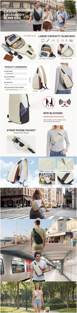 G4Free - G4Free Stylish RFID Anti-Theft Chest Bag -TN25B617A