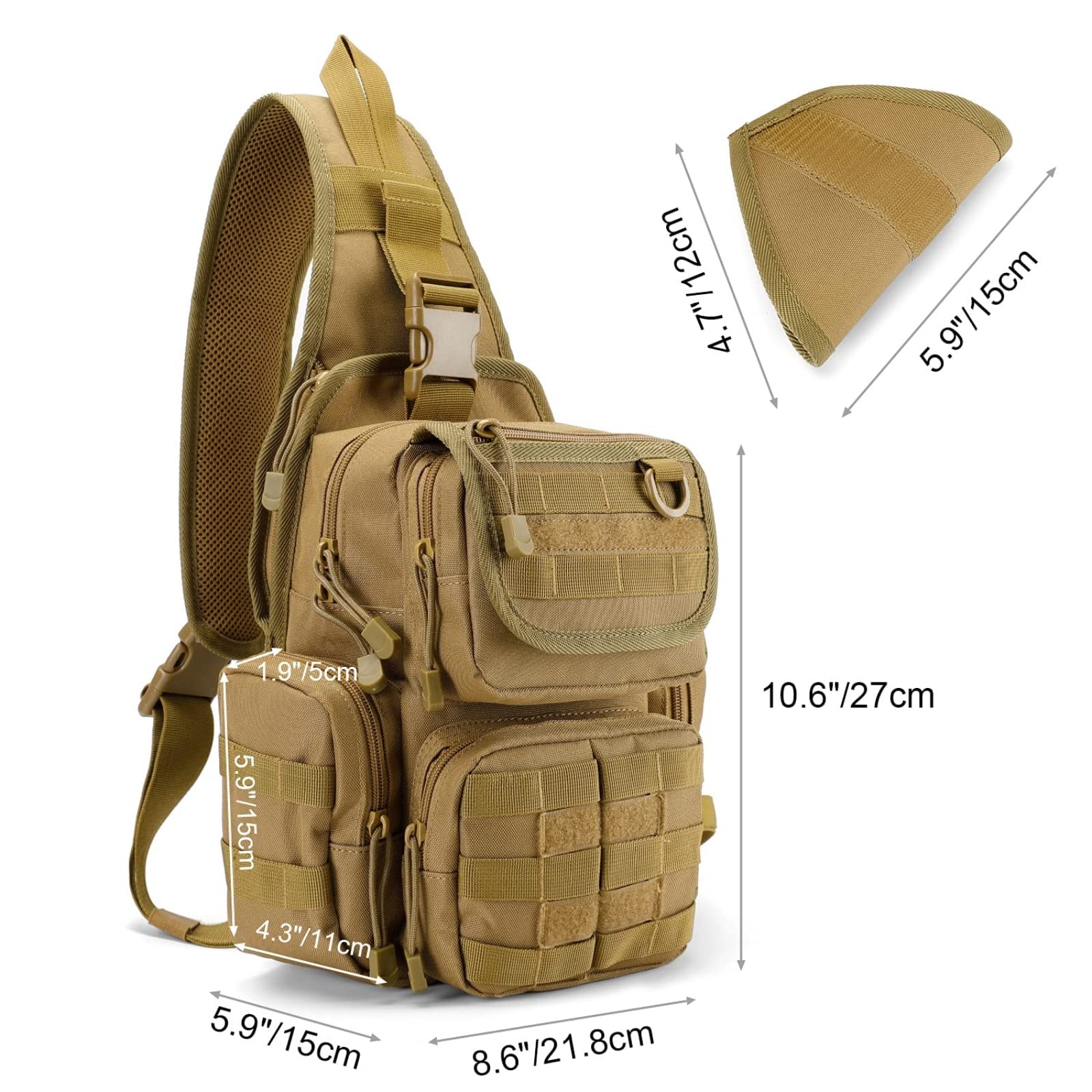 G4Free - G4Free Tactical EDC Sling Bag Pack with Pistol Holster -D02V666B
