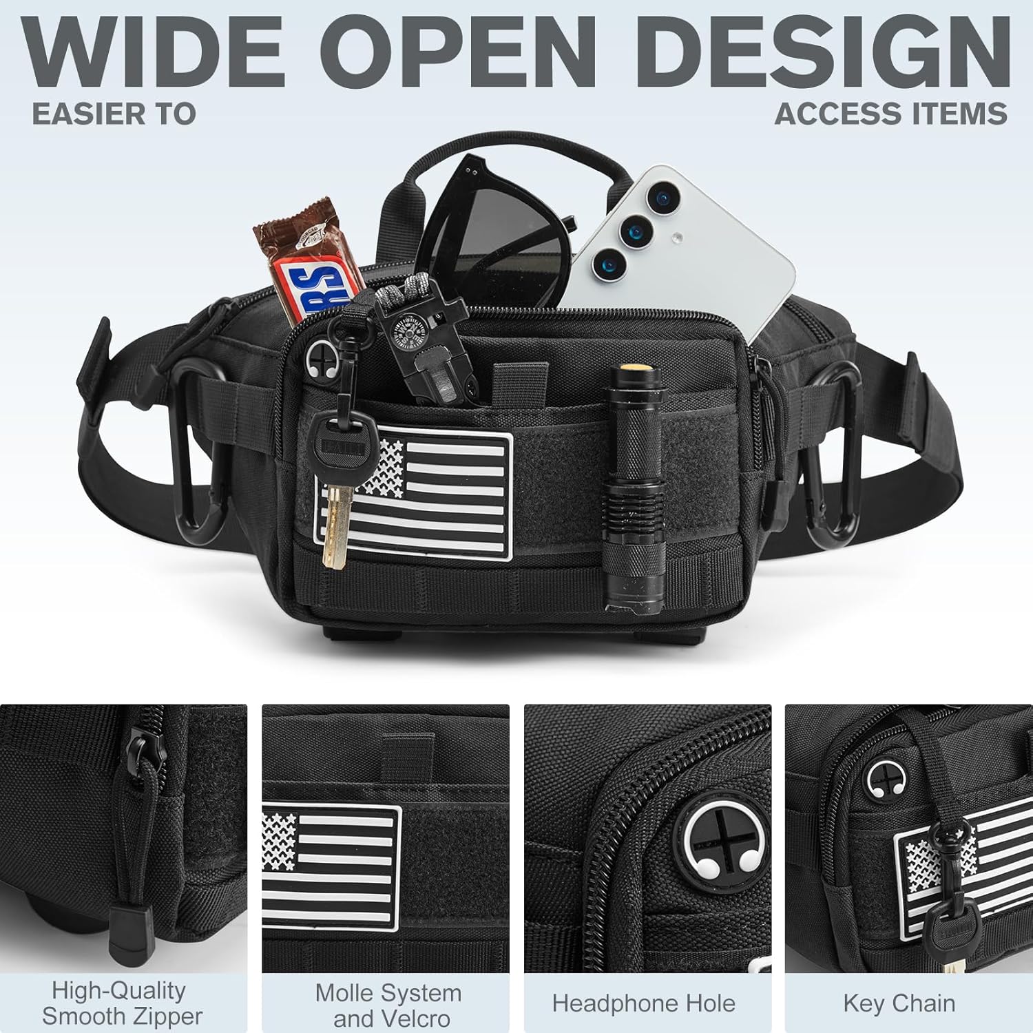 G4Free - G4Free Tactical Fanny Pack, Fashion Crossbody Bag Waist Packs -TN24B465B
