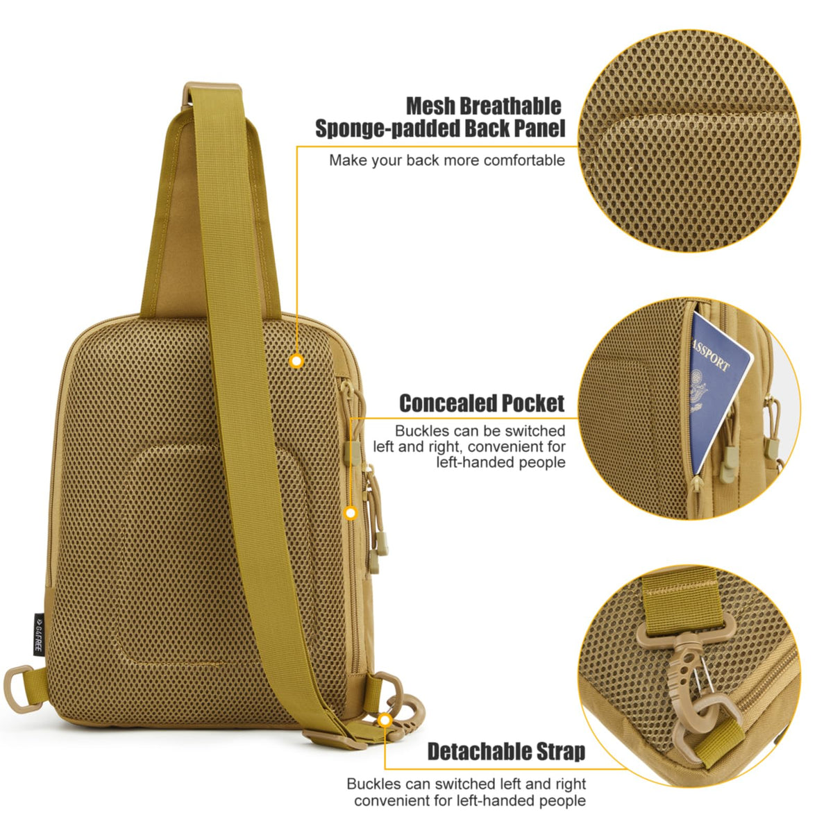 G4Free - G4Free Tactical Military Rover Shoulder Sling Pack -TN22B161B