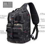 G4Free - G4Free Tactical Sling Backpack Big Molle EDC Assault Range Bag Pack Military Style for Concealed Carry -D02V676A