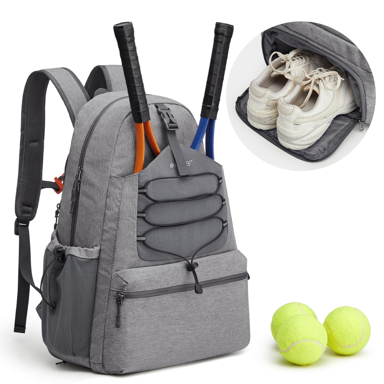 G4Free - G4Free Tennis Backpack Holds 4 Rackets with Shoe Compartment -TN24B327B