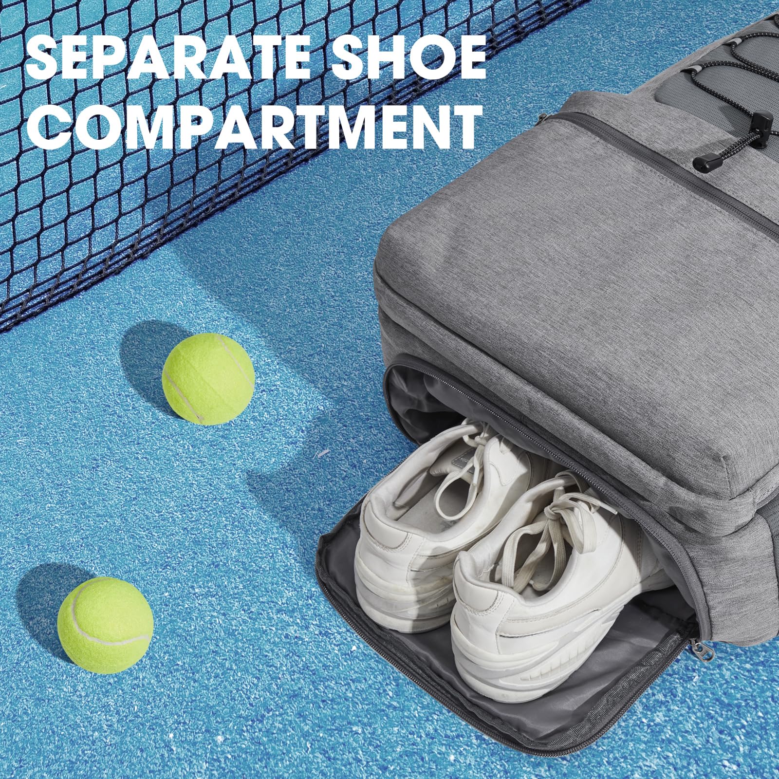 G4Free - G4Free Tennis Backpack Holds 4 Rackets with Shoe Compartment -TN24B327B