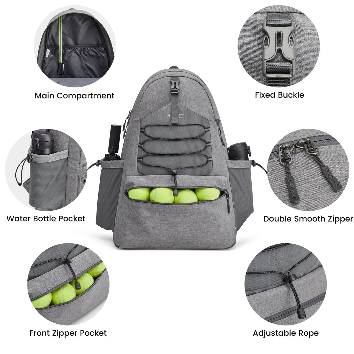 G4Free - G4Free Tennis Backpack Holds 4 Rackets with Shoe Compartment -TN24B327B