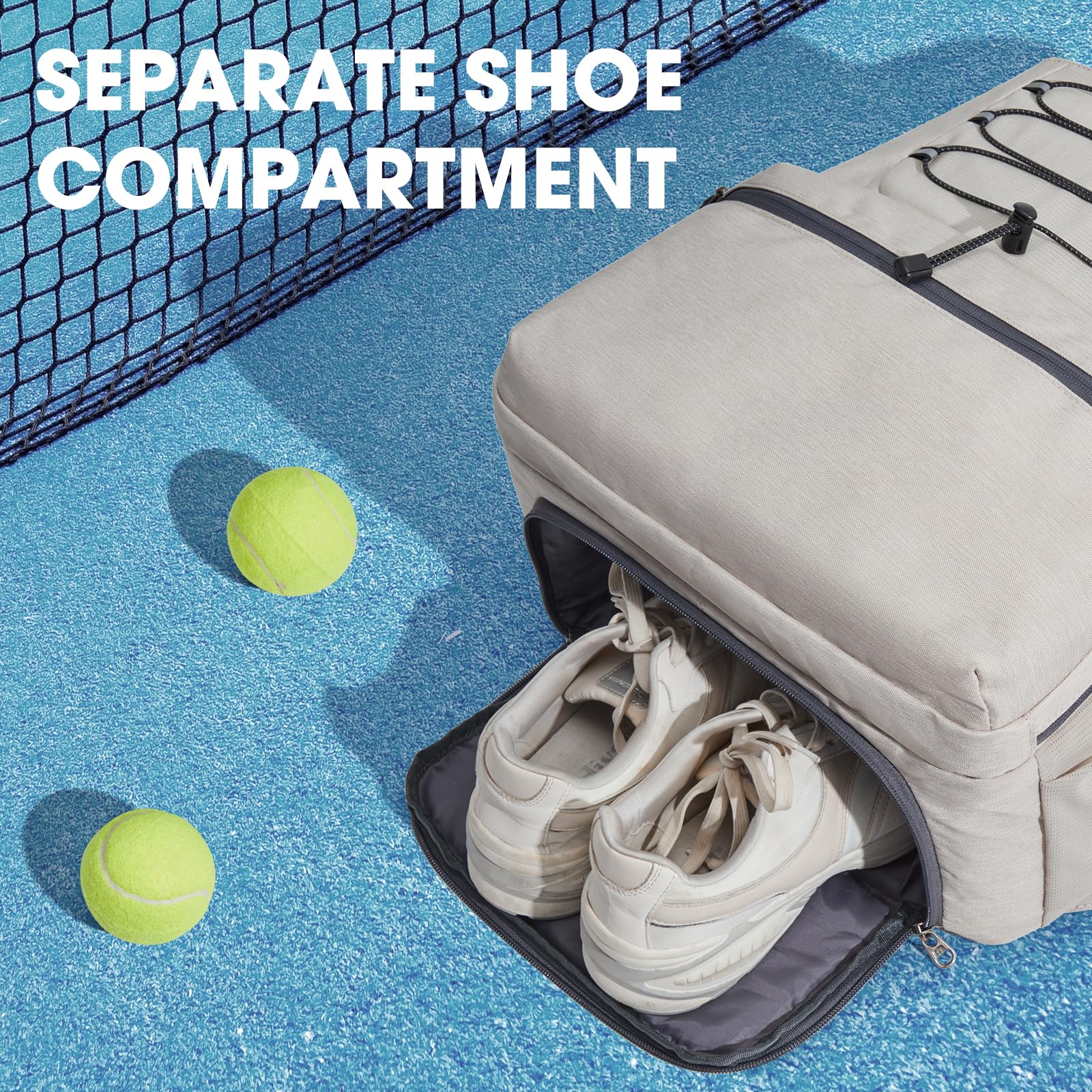 G4Free - G4Free Tennis Backpack Holds 4 Rackets with Shoe Compartment -TN24B327B