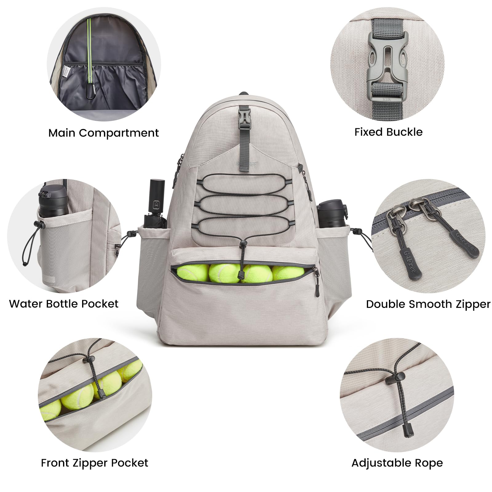 G4Free - G4Free Tennis Backpack Holds 4 Rackets with Shoe Compartment -TN24B327B