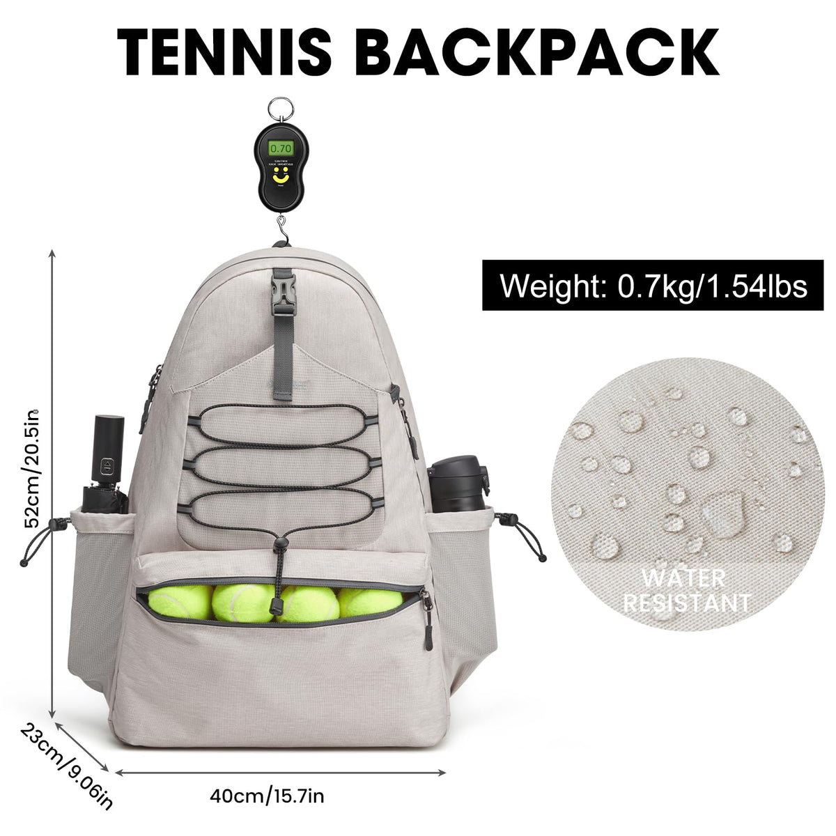 G4Free - G4Free Tennis Backpack Holds 4 Rackets with Shoe Compartment -TN24B327B