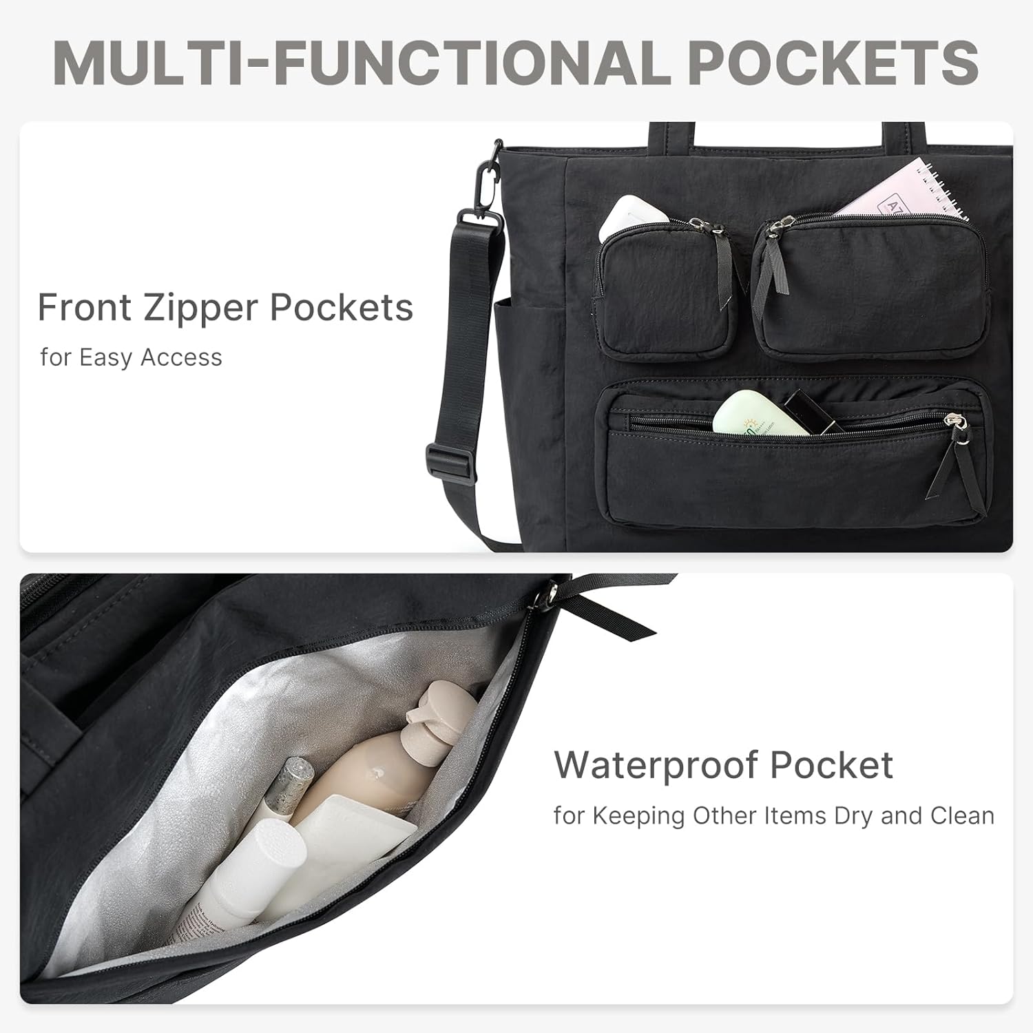 G4Free - G4Free Tote Bag, Lightweight Work Bag with 15" Laptop Pocket -TN25B533C