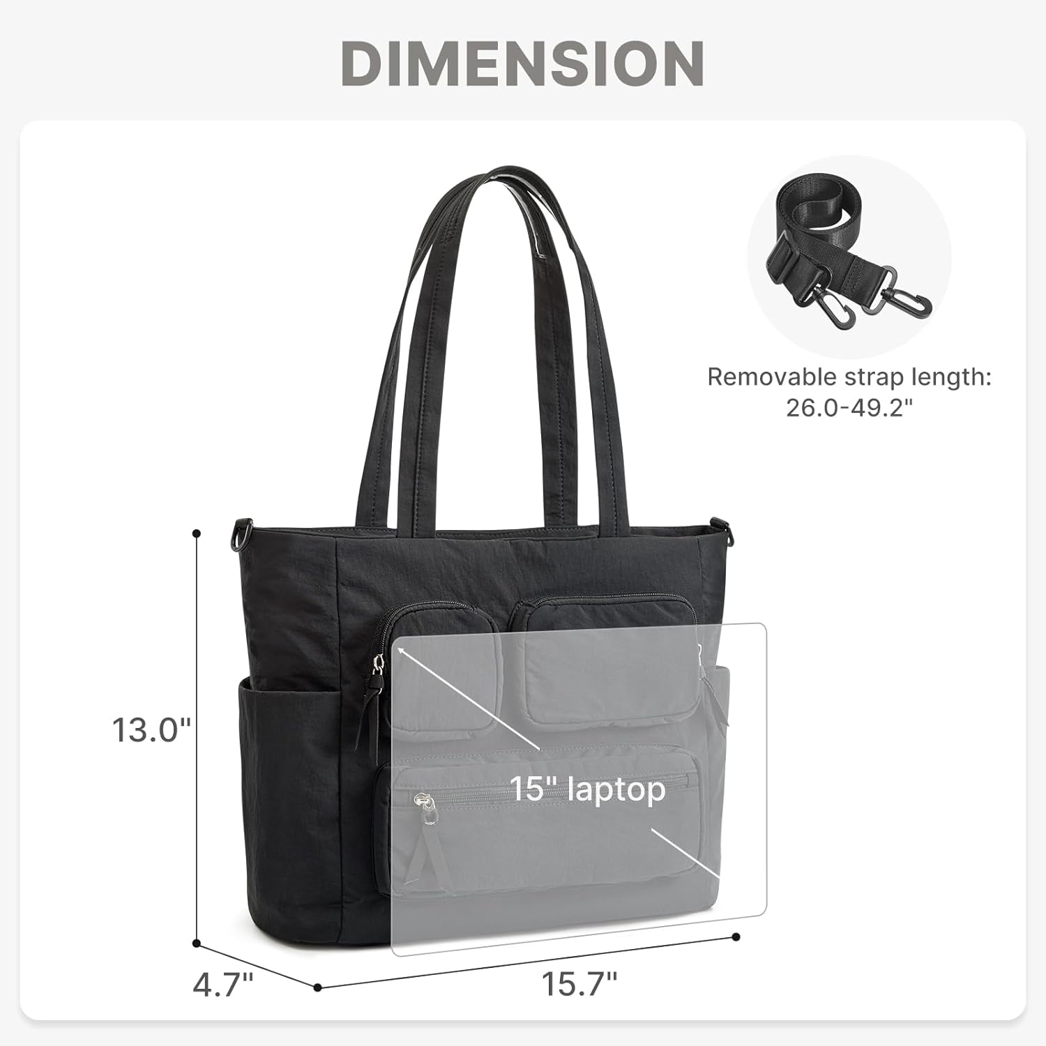 G4Free - G4Free Tote Bag, Lightweight Work Bag with 15" Laptop Pocket -TN25B533C