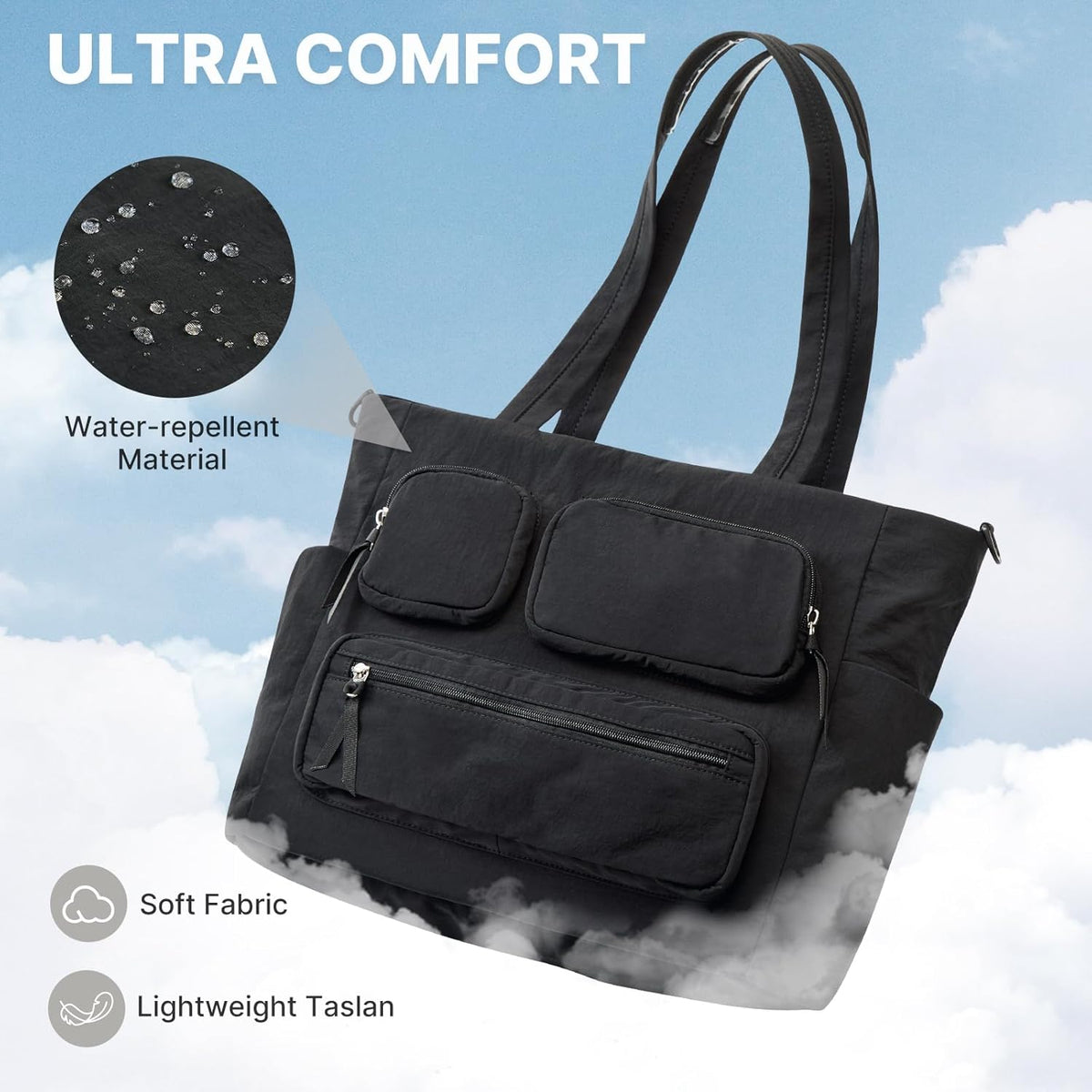 G4Free - G4Free Tote Bag, Lightweight Work Bag with 15" Laptop Pocket -TN25B533C