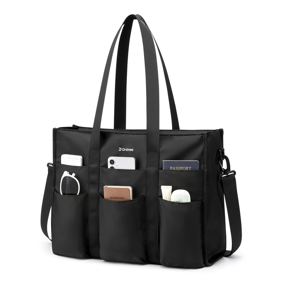 G4Free - G4Free Tote Bag, Multi-Compartment Large Capacity with Zipper Top Handle -TN24B476A