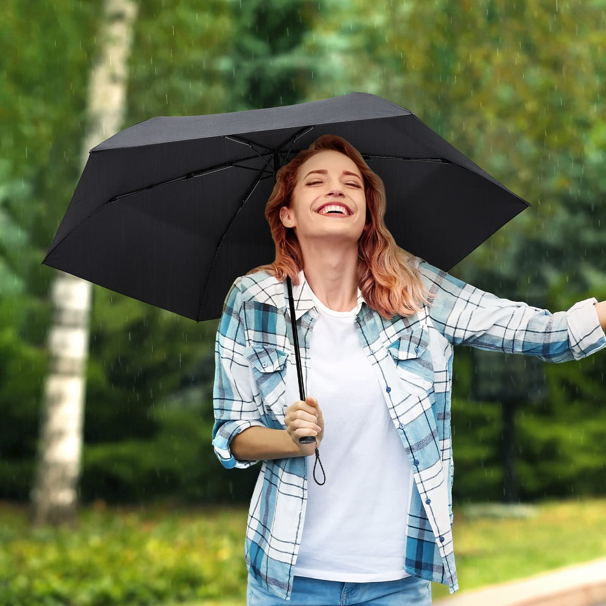 G4Free - G4Free Travel Umbrella Compact Ultralight Carbon Fiber Super Slim Small Mini UV Sun Umbrellas -NT22A130A