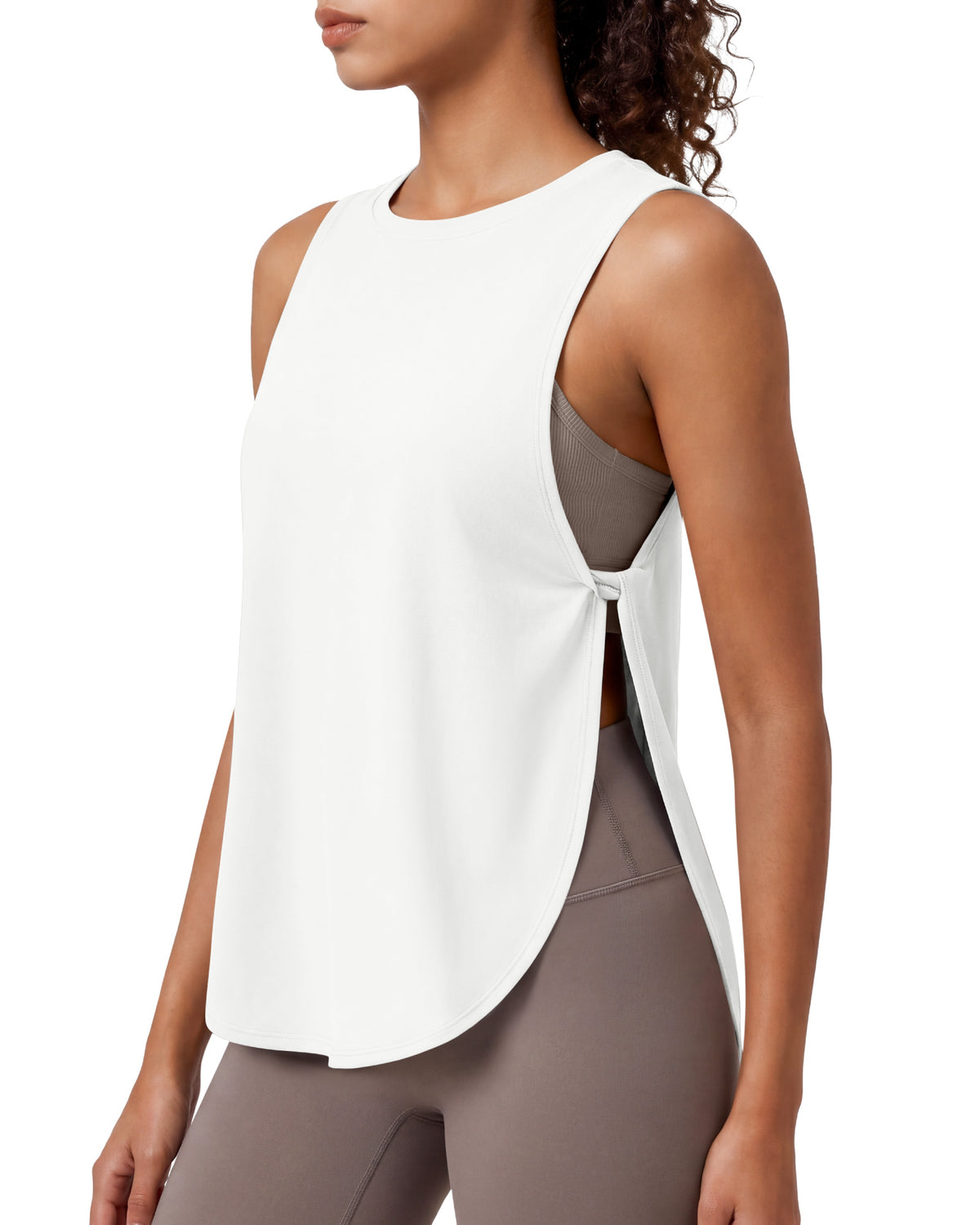 G4Free - G4Free UPF 50+ High Neck Loose Fit Side Slit Muscle Tank -GF26L990A001A-S