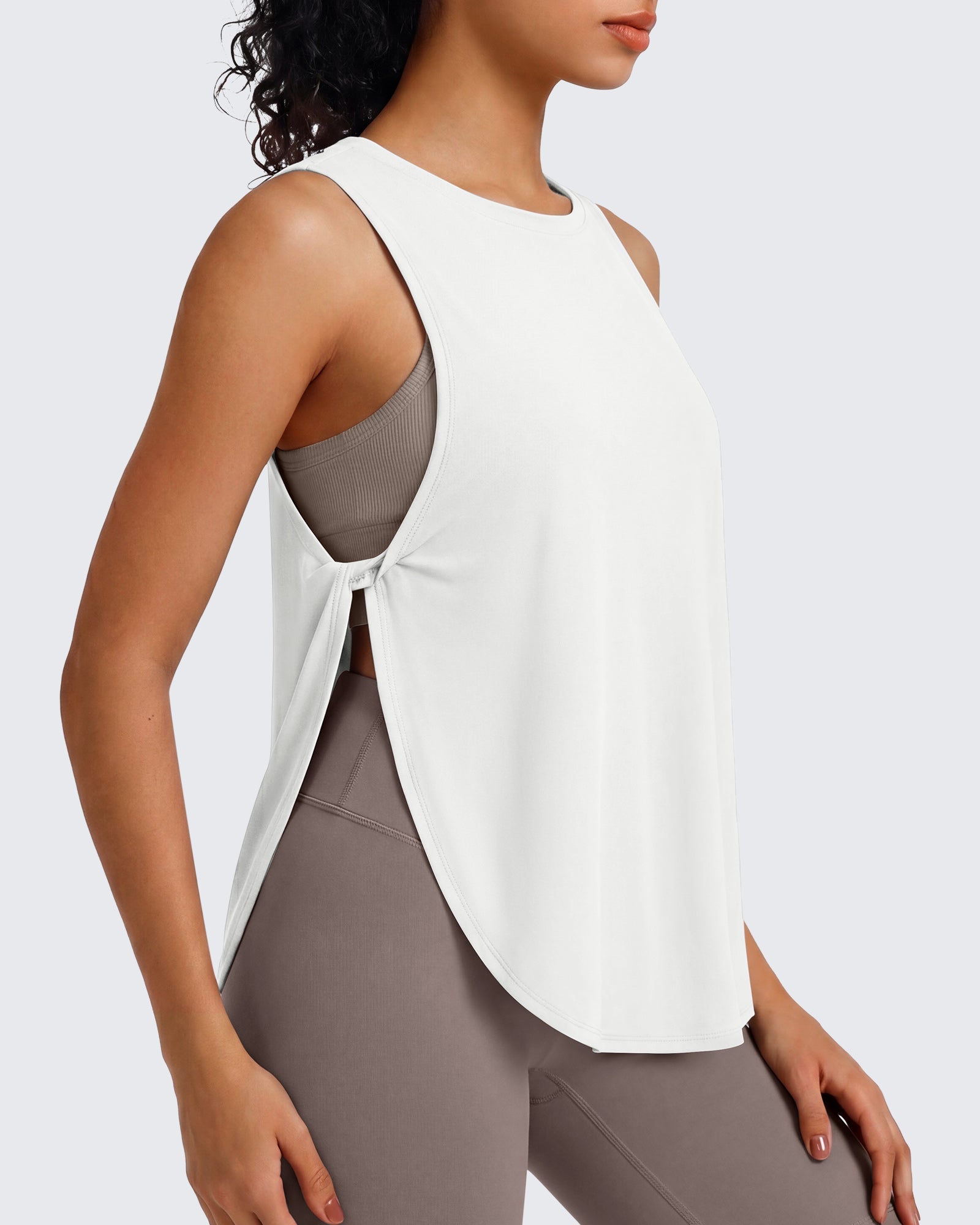 G4Free - G4Free UPF 50+ High Neck Loose Fit Side Slit Muscle Tank -GF26L990A001A-S