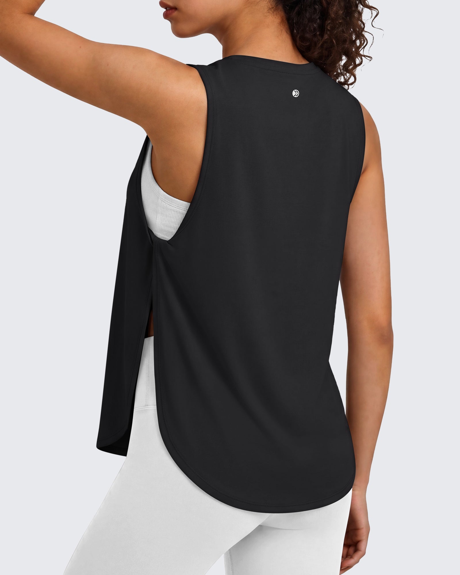G4Free - G4Free UPF 50+ High Neck Loose Fit Side Slit Muscle Tank -GF26L990A001A-S
