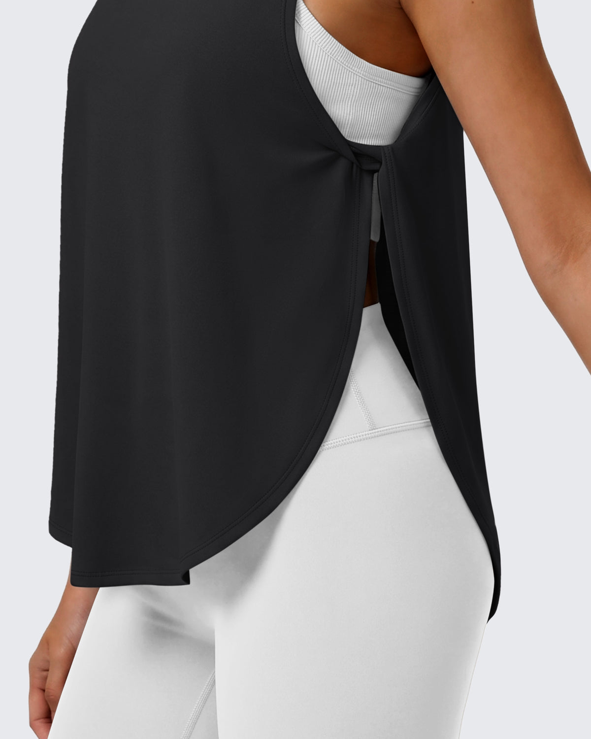 G4Free - G4Free UPF 50+ High Neck Loose Fit Side Slit Muscle Tank -GF26L990A001A-S