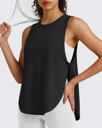 G4Free - G4Free UPF 50+ High Neck Loose Fit Side Slit Muscle Tank -GF26L990A001A-S