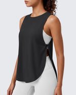G4Free - G4Free UPF 50+ High Neck Loose Fit Side Slit Muscle Tank -GF26L990A001A-S