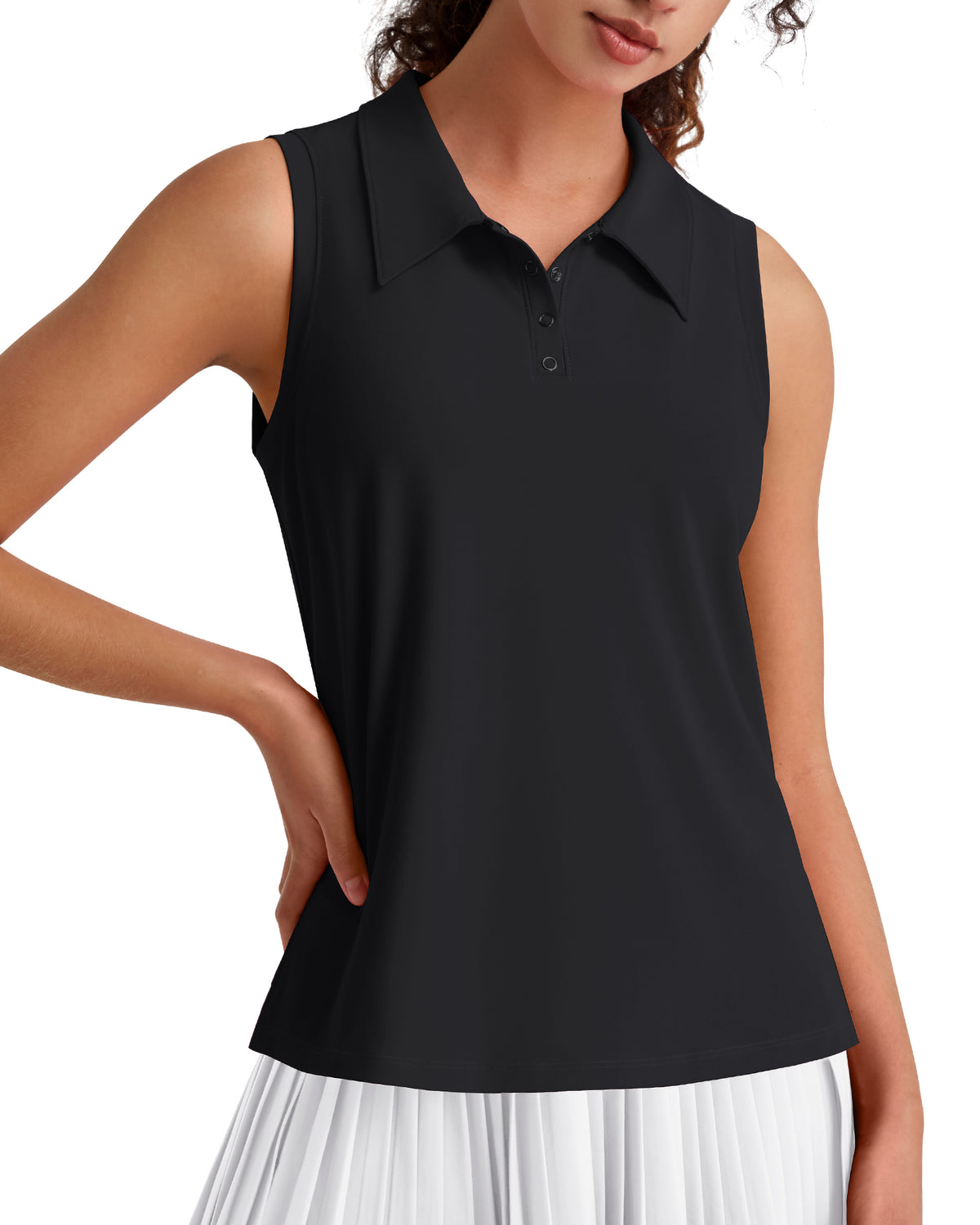 G4Free - G4Free UPF 50+ Sleeveless Golf Polo with Side Slit – Quick Dry -GF26L973A001A-S