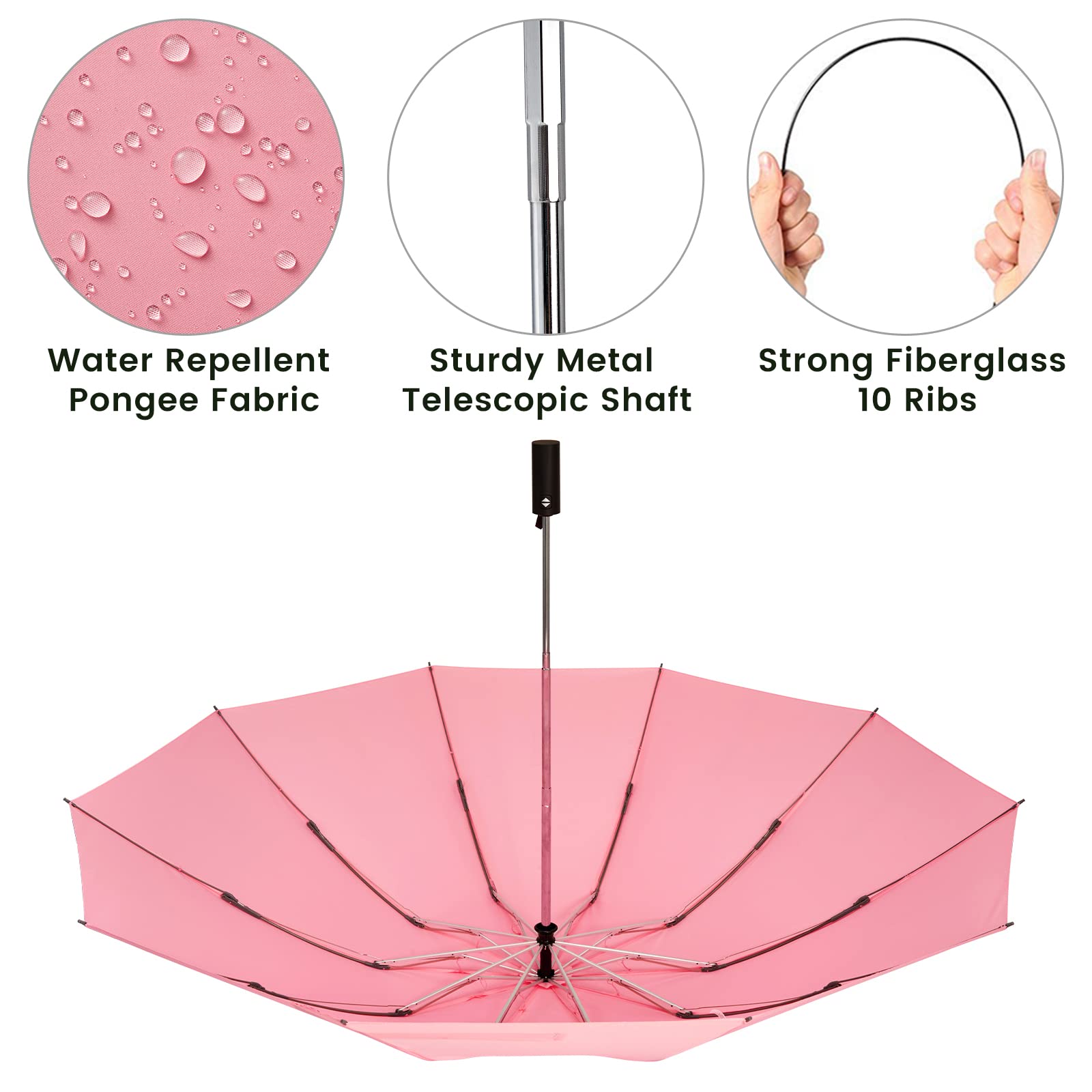 G4Free - G4Free UPF 50+ UV Protection 54 Inch Large Reverse Travel Umbrella -NT21A010B