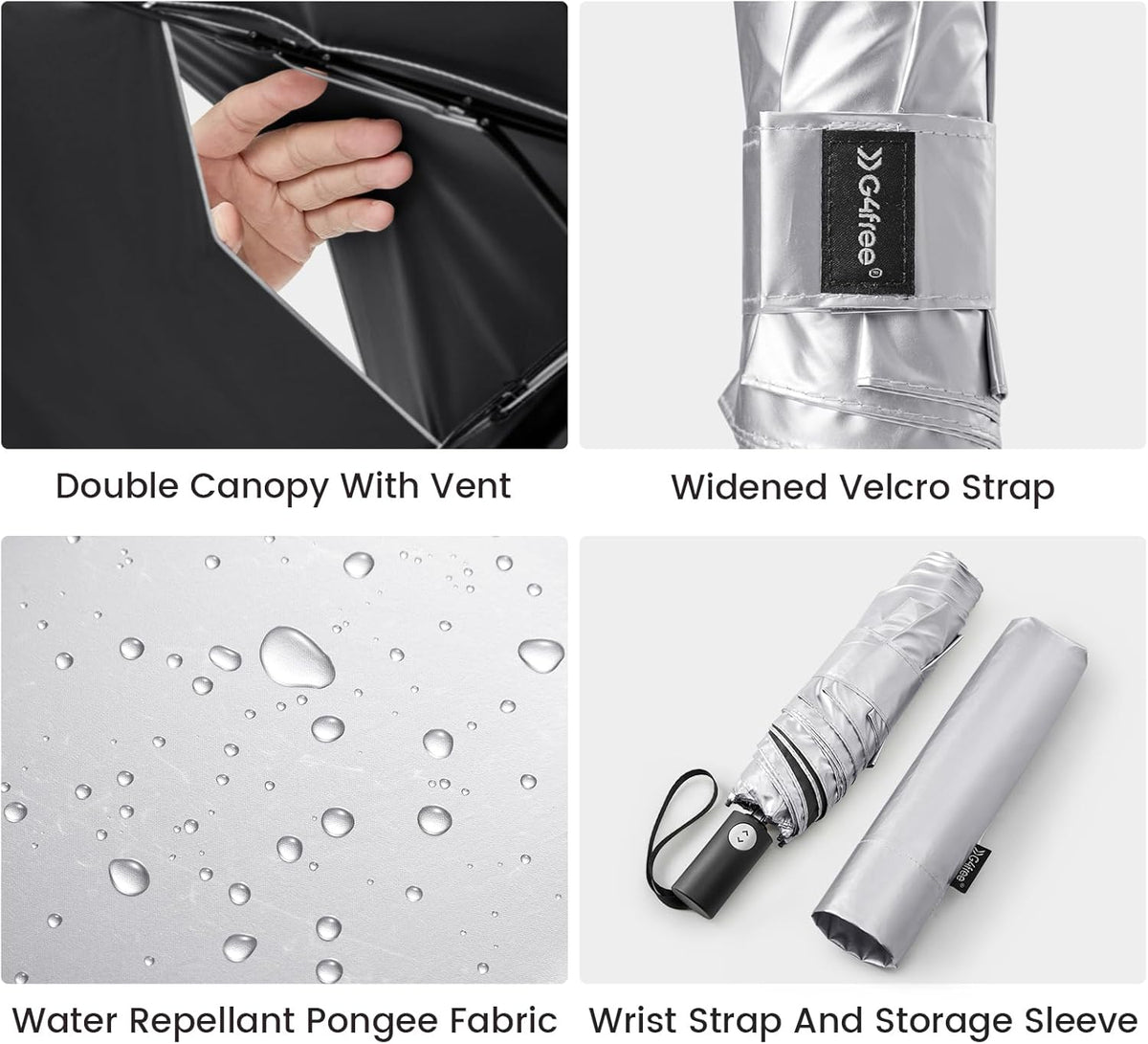 G4Free - G4Free Ultralight UPF 50+ UV Double Canopy Slim Small Portable Automatic -TN24A427C