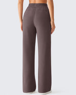 G4Free - G4Free Waffle Wide Leg Pull On Dress Pants High Waisted Stretchy -GF26J871A001A-S