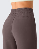 G4Free - G4Free Waffle Wide Leg Pull On Dress Pants High Waisted Stretchy -GF26J871A001A-S