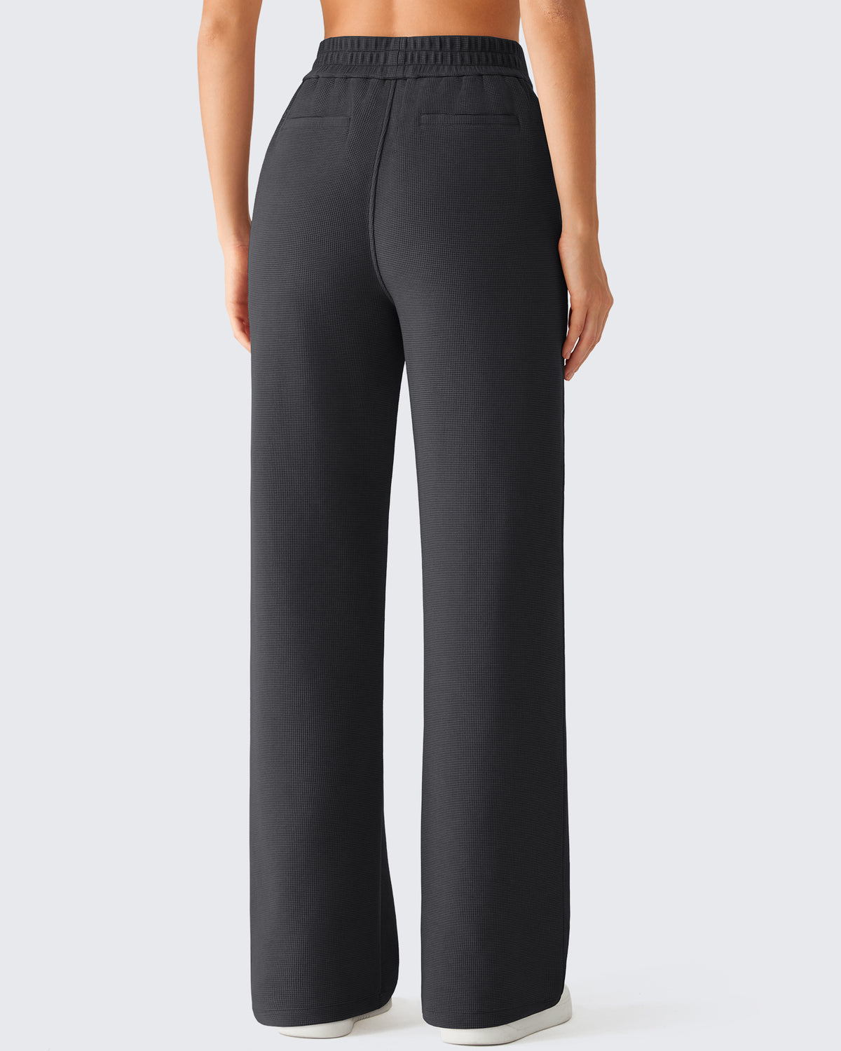 G4Free - G4Free Waffle Wide Leg Pull On Dress Pants High Waisted Stretchy -GF26J871A001A-S