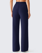 G4Free - G4Free Waffle Wide Leg Pull On Dress Pants High Waisted Stretchy -GF26J871A001A-S