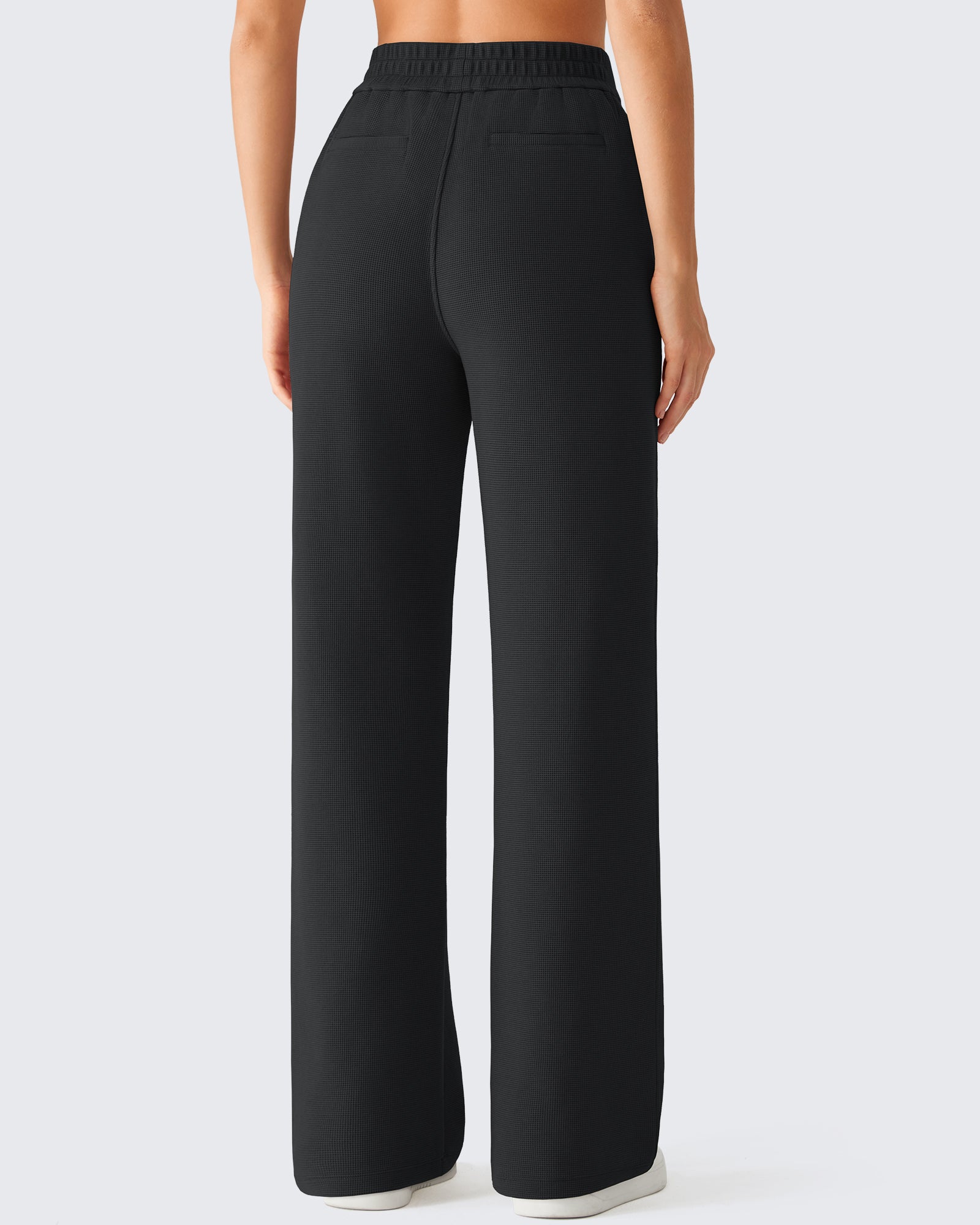 G4Free - G4Free Waffle Wide Leg Pull On Dress Pants High Waisted Stretchy -GF26J871A001A-S