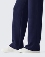 G4Free - G4Free Waffle Wide Leg Pull On Dress Pants High Waisted Stretchy -GF26J871A001A-S
