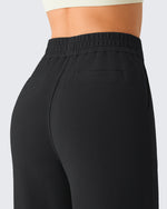 G4Free - G4Free Waffle Wide Leg Pull On Dress Pants High Waisted Stretchy -GF26J871A001A-S